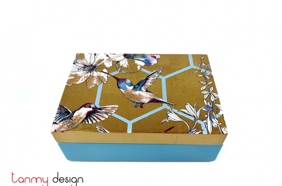 Rectangle lacquer box with bird pattern 12*17*6 cm